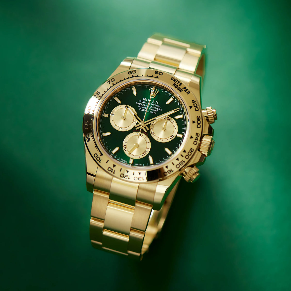 Rolex Daytona — doré | Cadran Vert | Bracelet Oyster