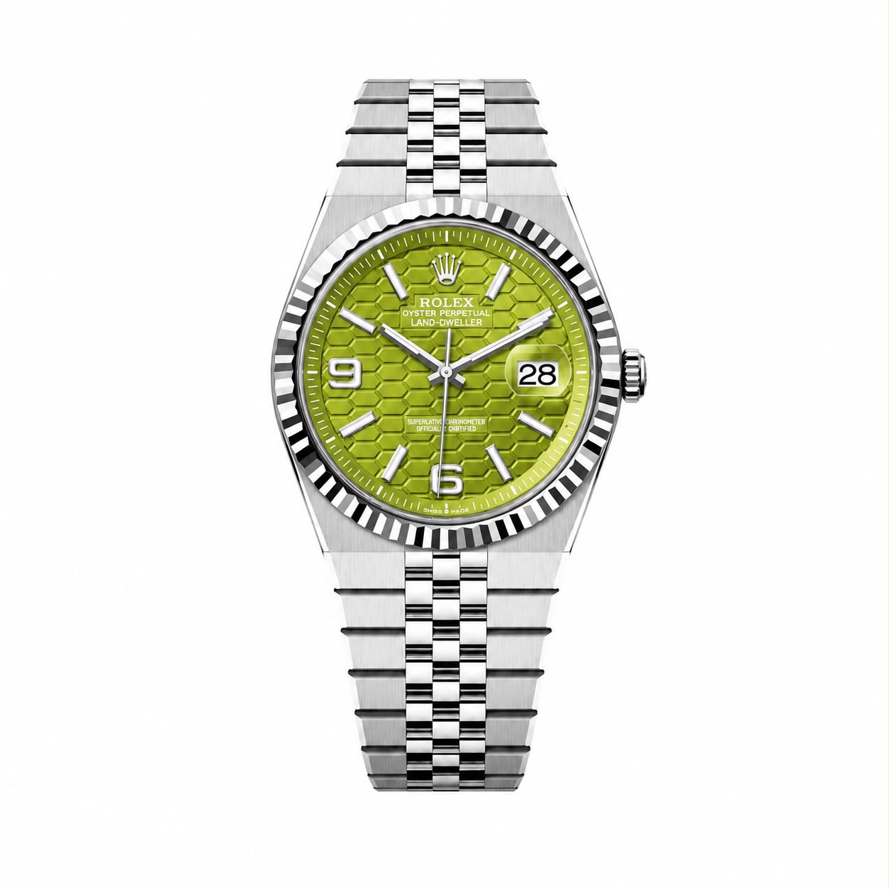 Rolex Oyster Perpetual Land-Dweller fond vert