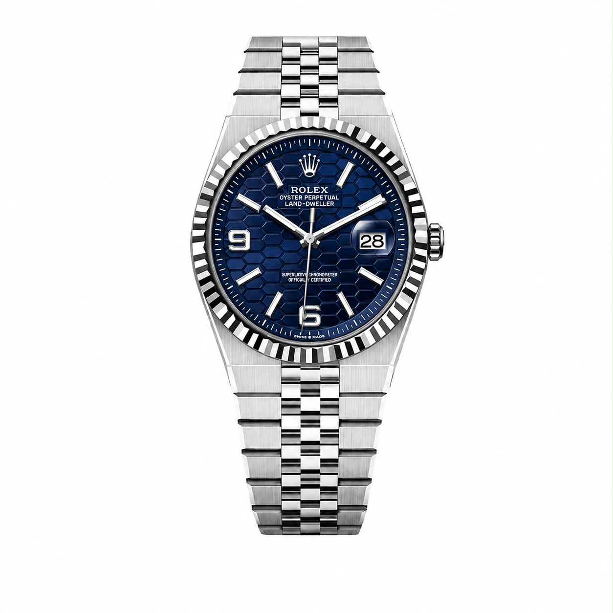 Rolex Oyster Perpetual Land-Dweller fond bleu roi
