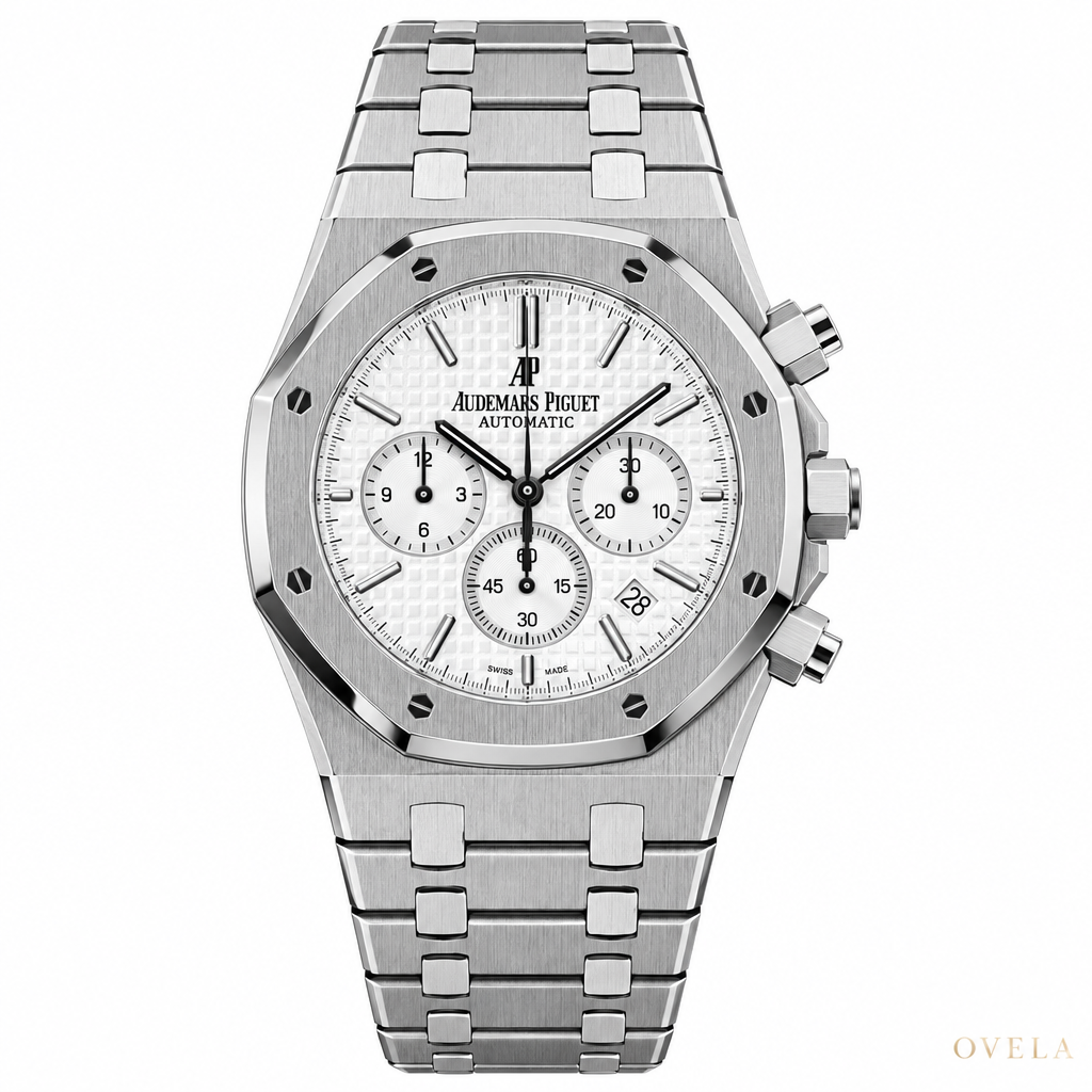 AP Royal Oak Chrono Cadran Blanc Fond Blanc