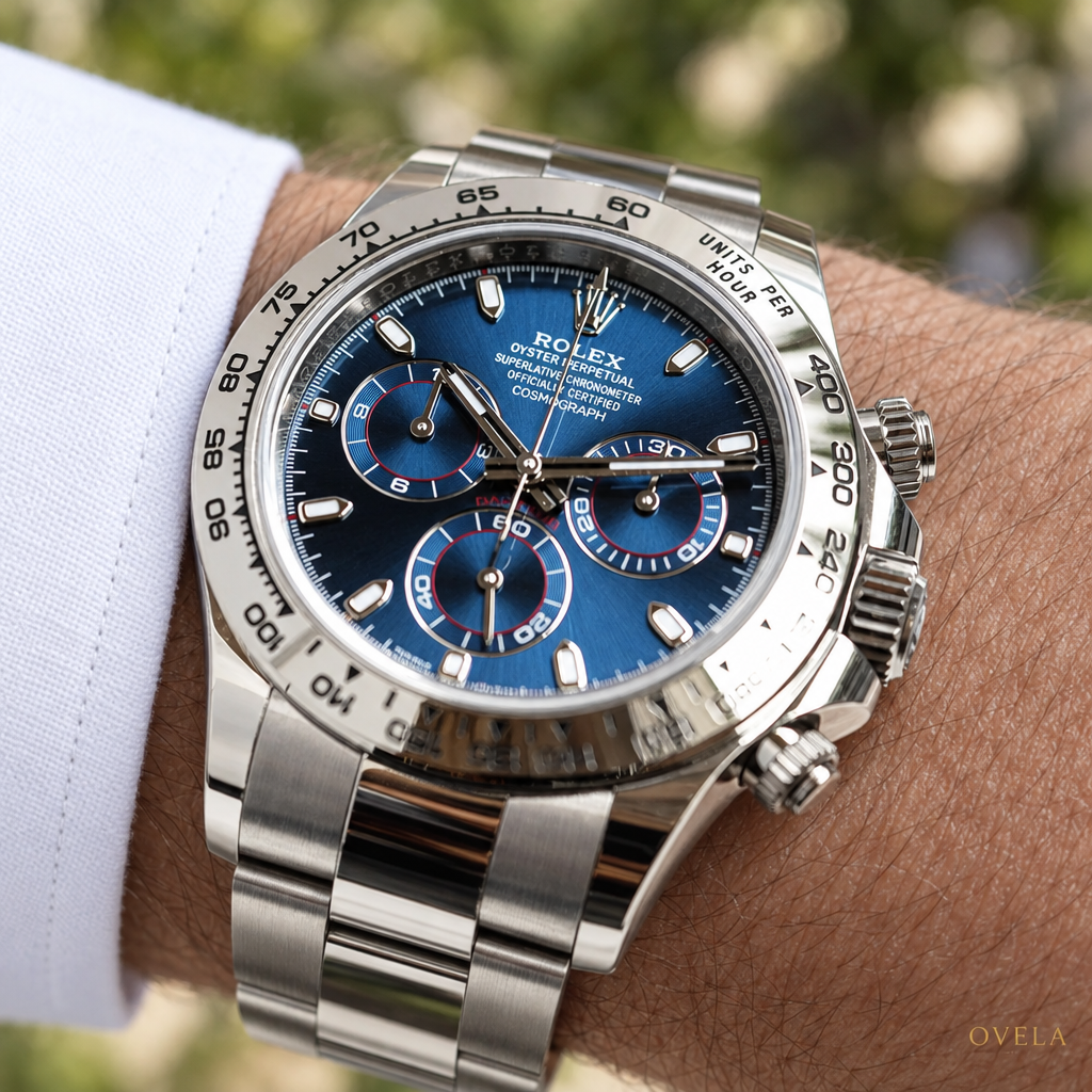 Rolex Daytona Cosmograph – Acier, Cadran Bleu, Compteurs Bleus