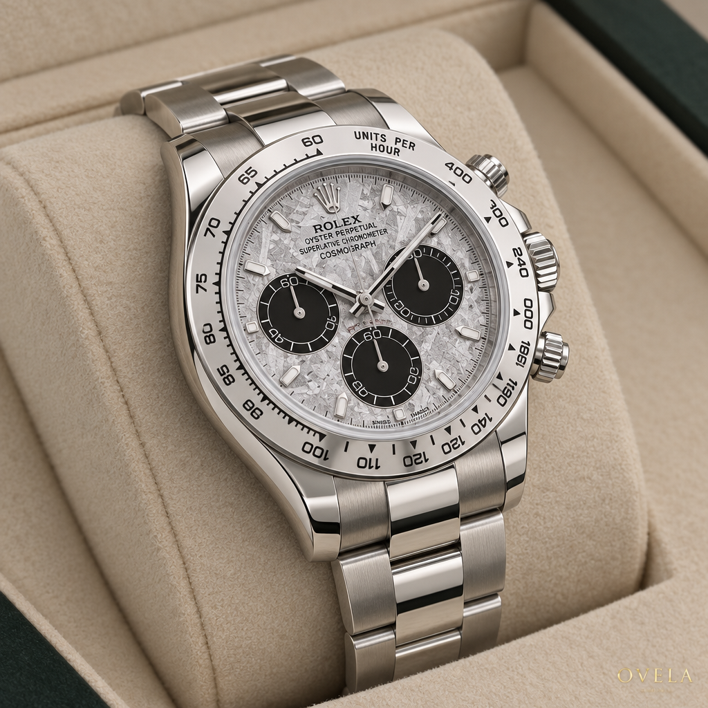 Rolex Daytona Cosmograph – Acier inoxydable Cadran Météorite, Compteurs Noirs