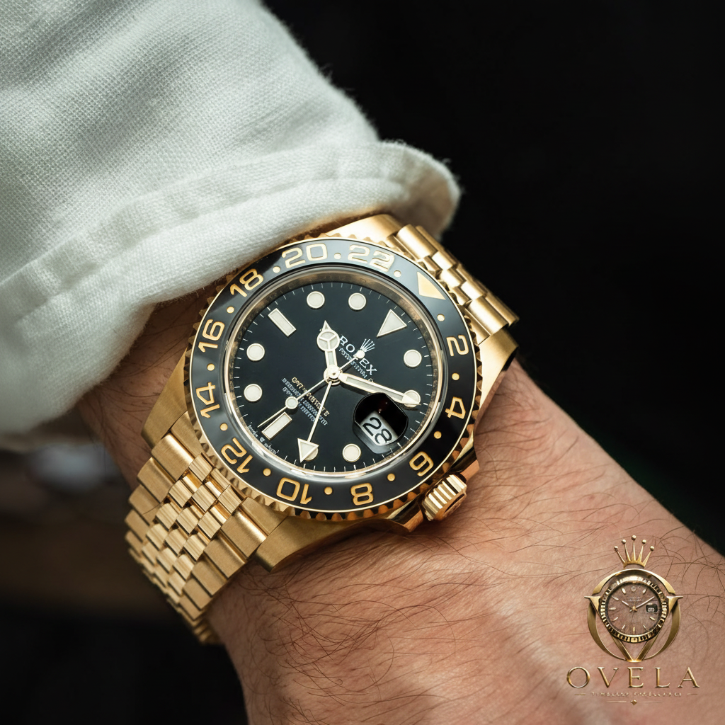 GMT Or/Noir - Poignet chemise blanche + OVELA