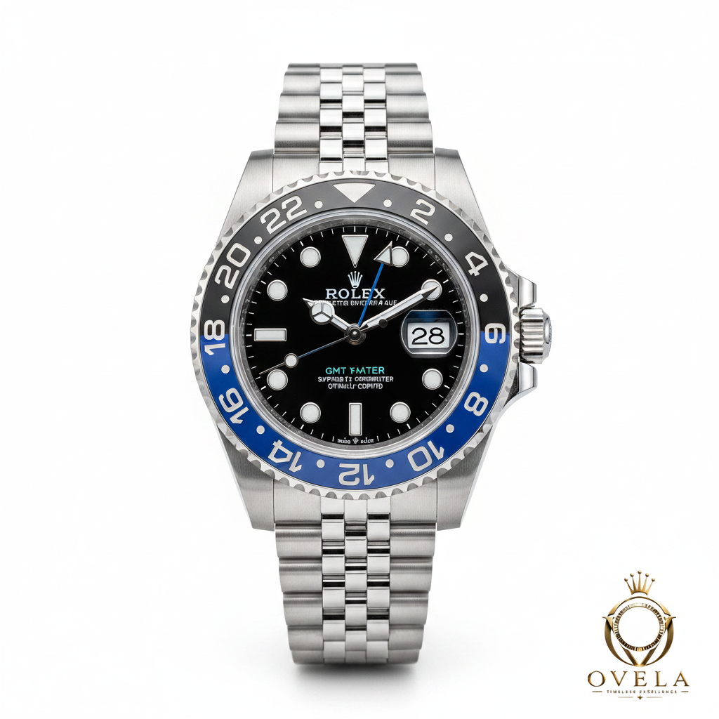 Rolex GMT Batman - Fond blanc avec logo OVELA