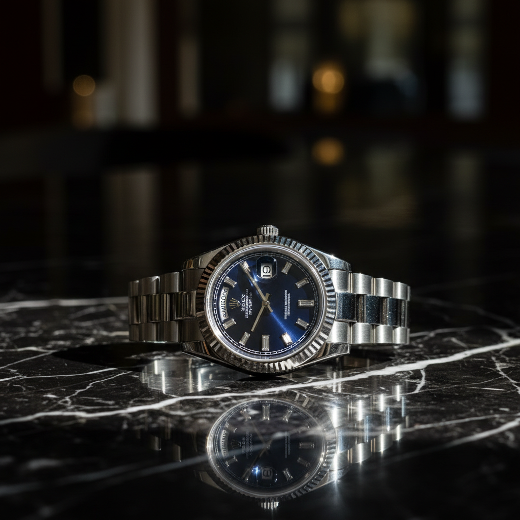Rolex Day-Date bleu marbre noir