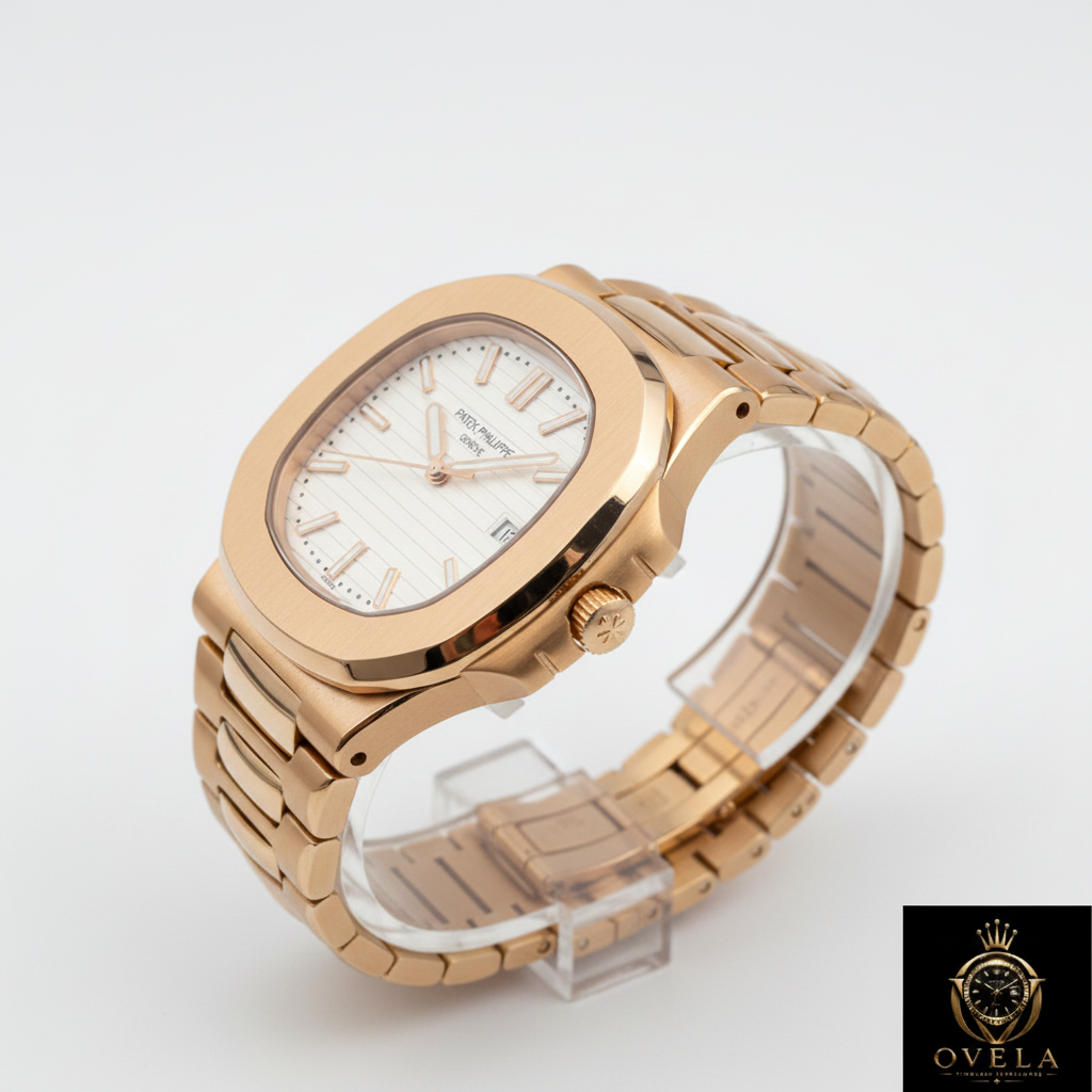 Patek Philippe Nautilus Or Rose - Vue profil latéral