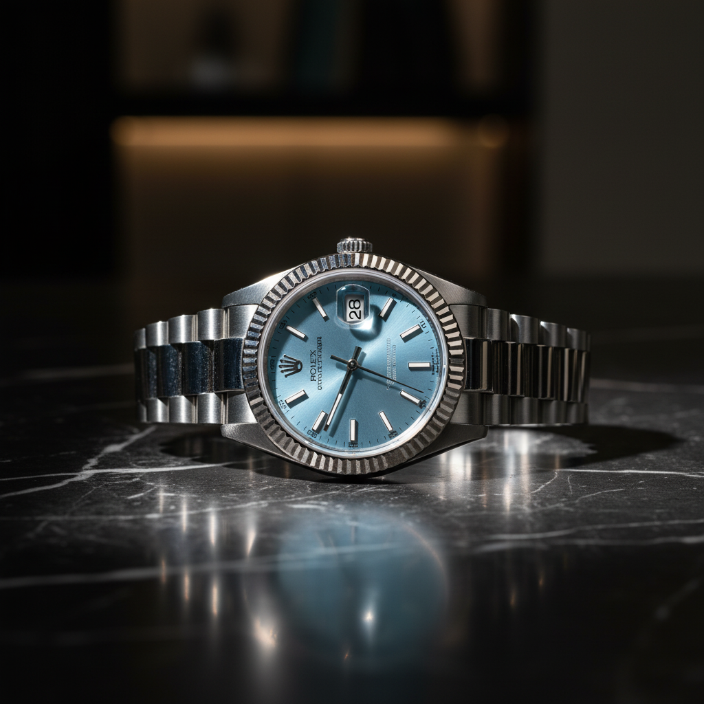 Rolex Datejust bleu ciel marbre noir