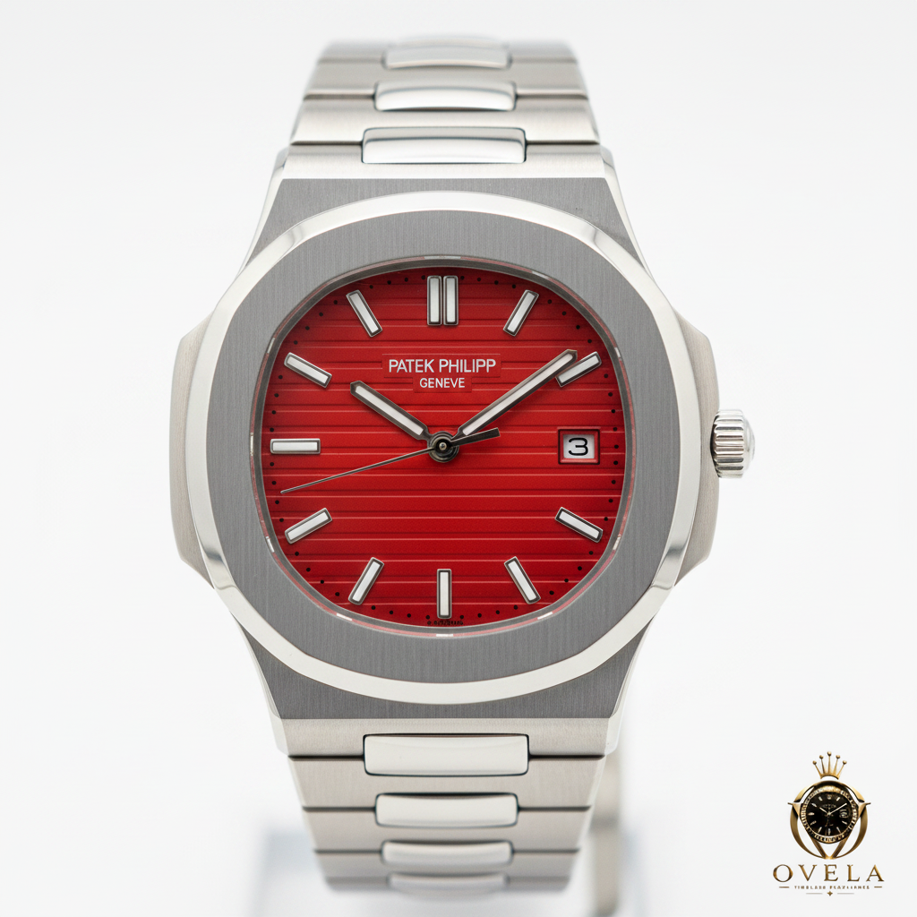 Patek Philippe Nautilus - Gros plan cadran rouge