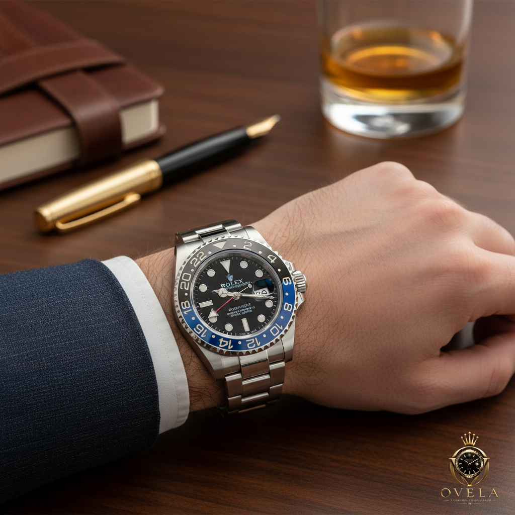 Rolex GMT-Master II Batman - Vue au poignet lifestyle