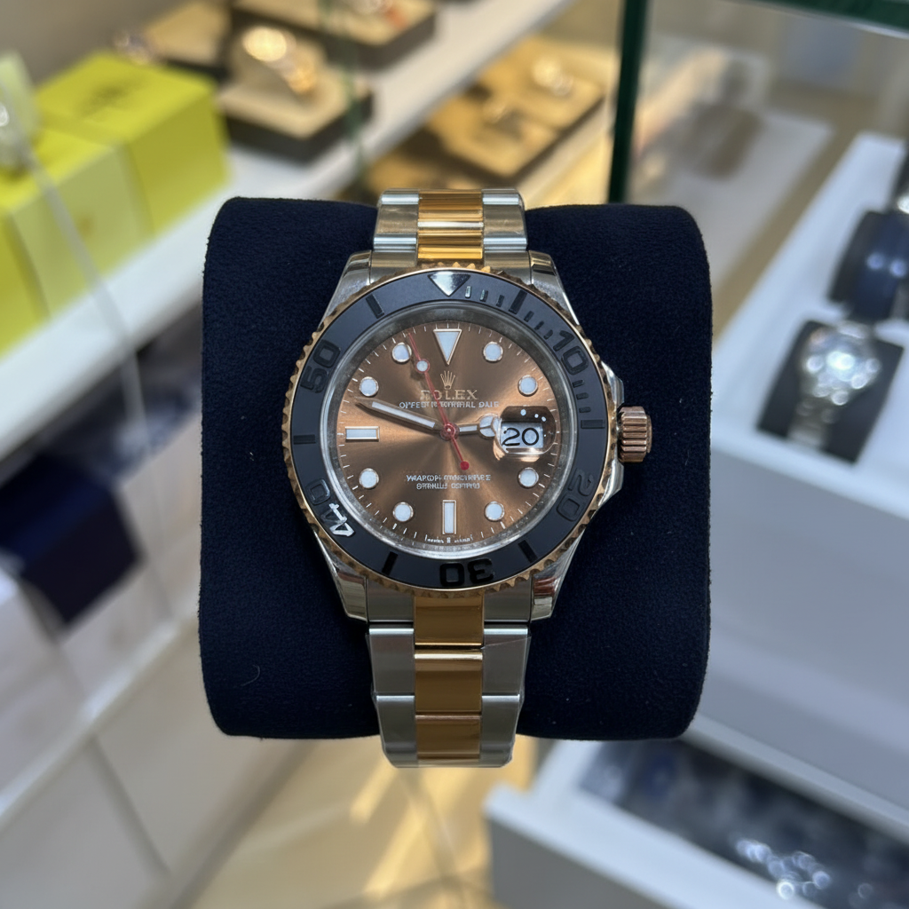 Rolex Yacht-Master sur velours marine