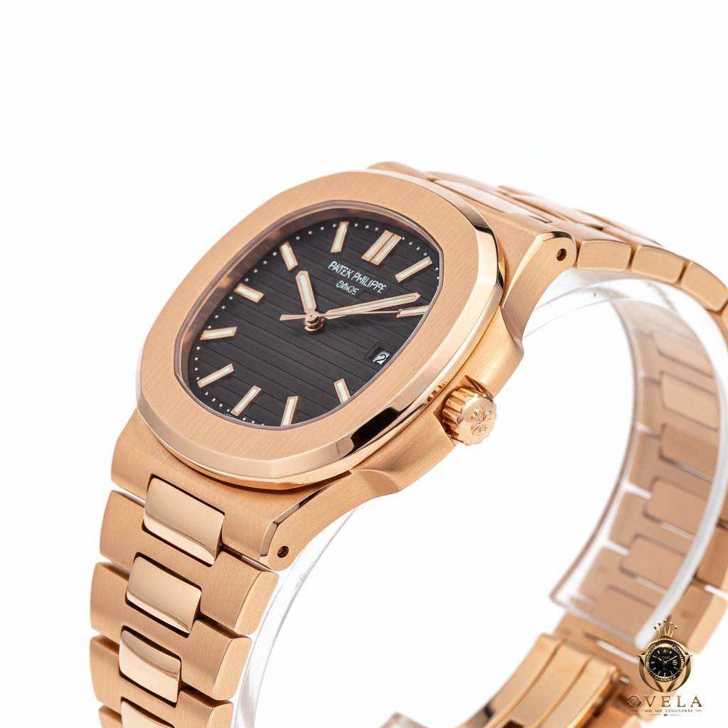Patek Philippe Nautilus Or Rose - Vue profil latéral