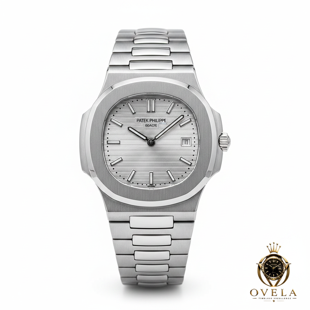 Patek Philippe Nautilus Acier Gris - Photo de couverture fond blanc
