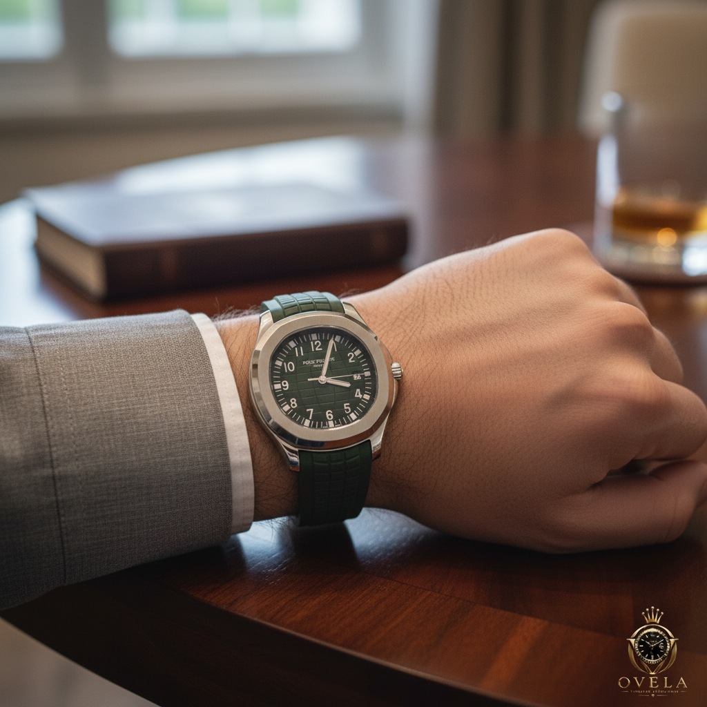 Patek Philippe Aquanaut Vert - Au poignet lifestyle 1