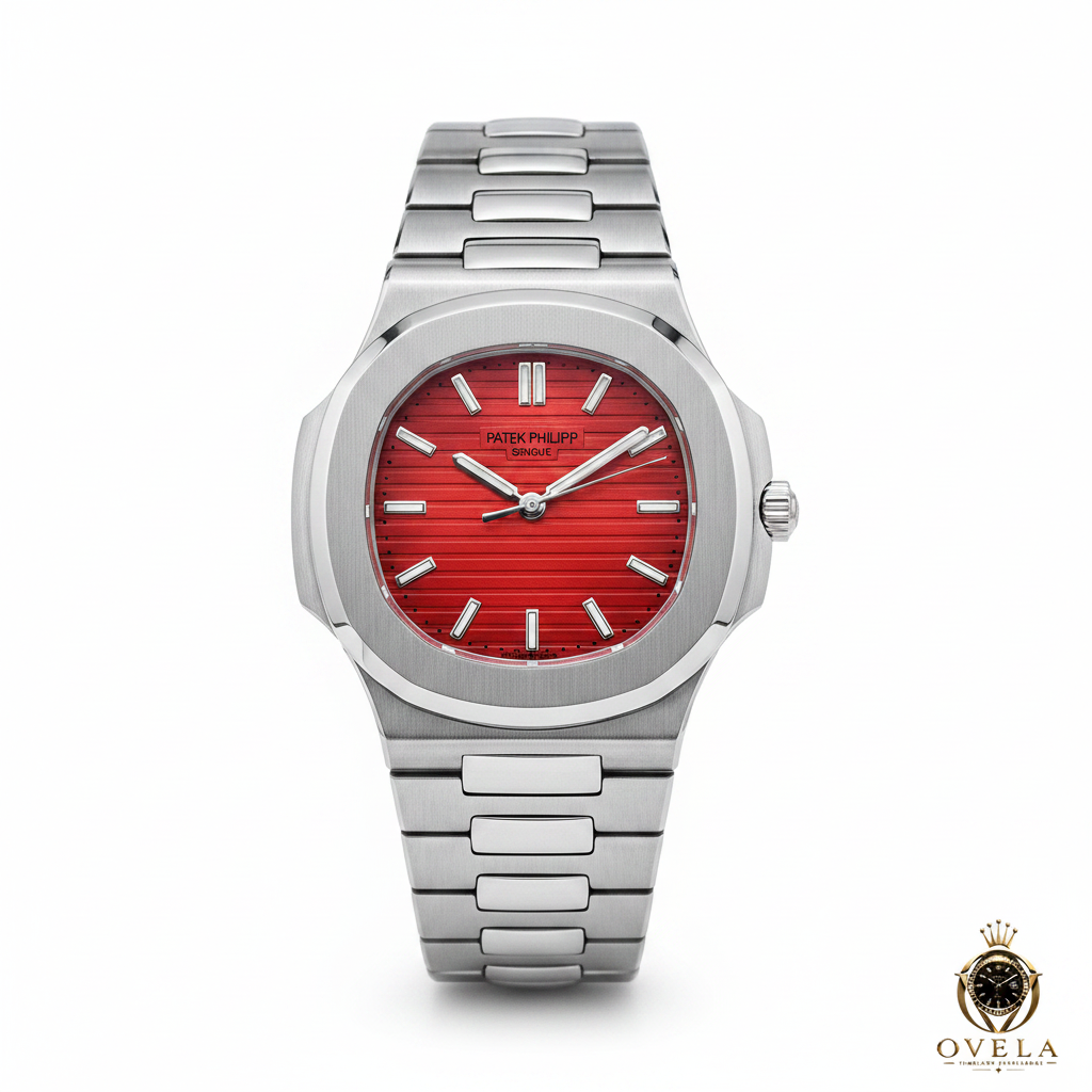 Patek Philippe Nautilus Acier Rouge - Photo de couverture fond blanc