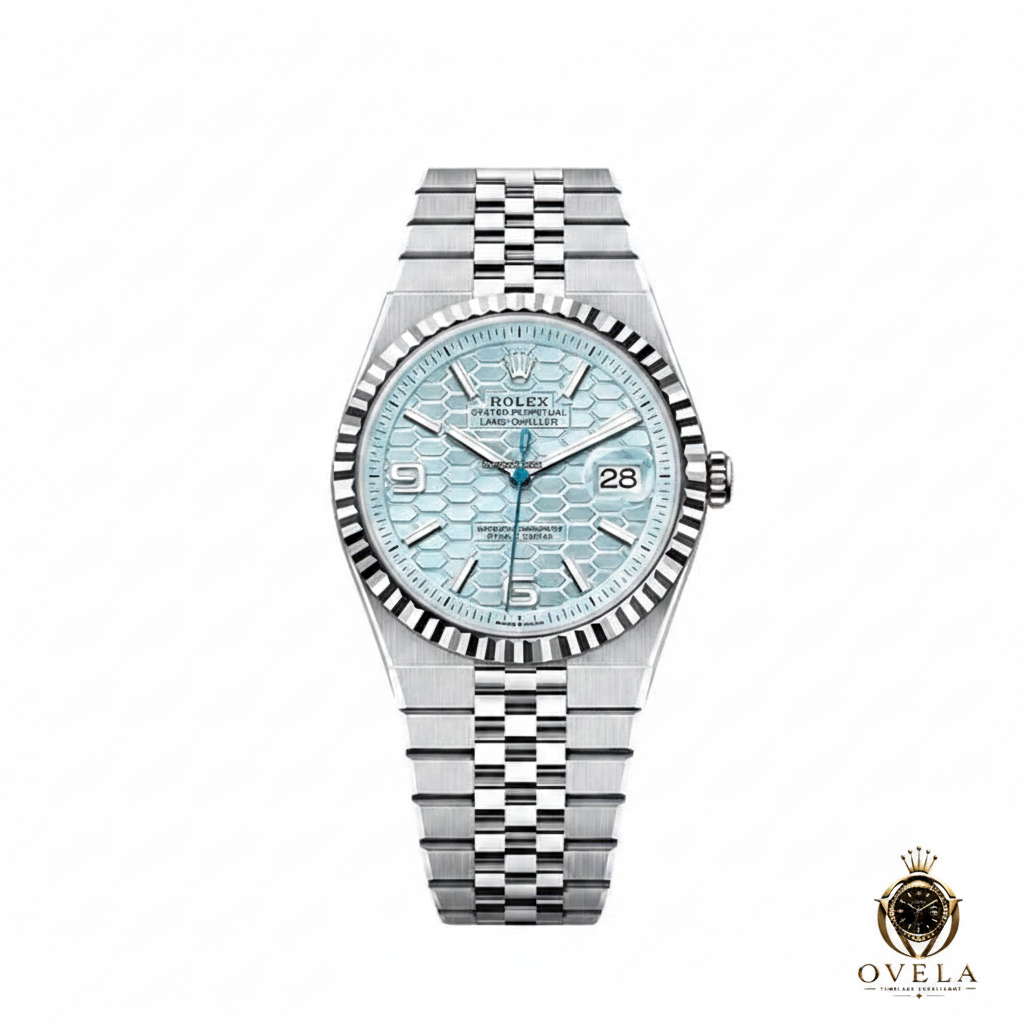Land-Dweller Suisse Blue - Fond blanc avec logo OVELA