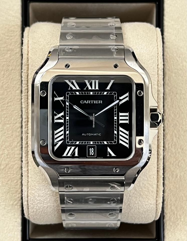 Cartier SANTOS de Cartier grand modèle fond noir