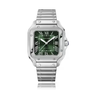 Cartier SANTOS de Cartier grand modèle fond vert