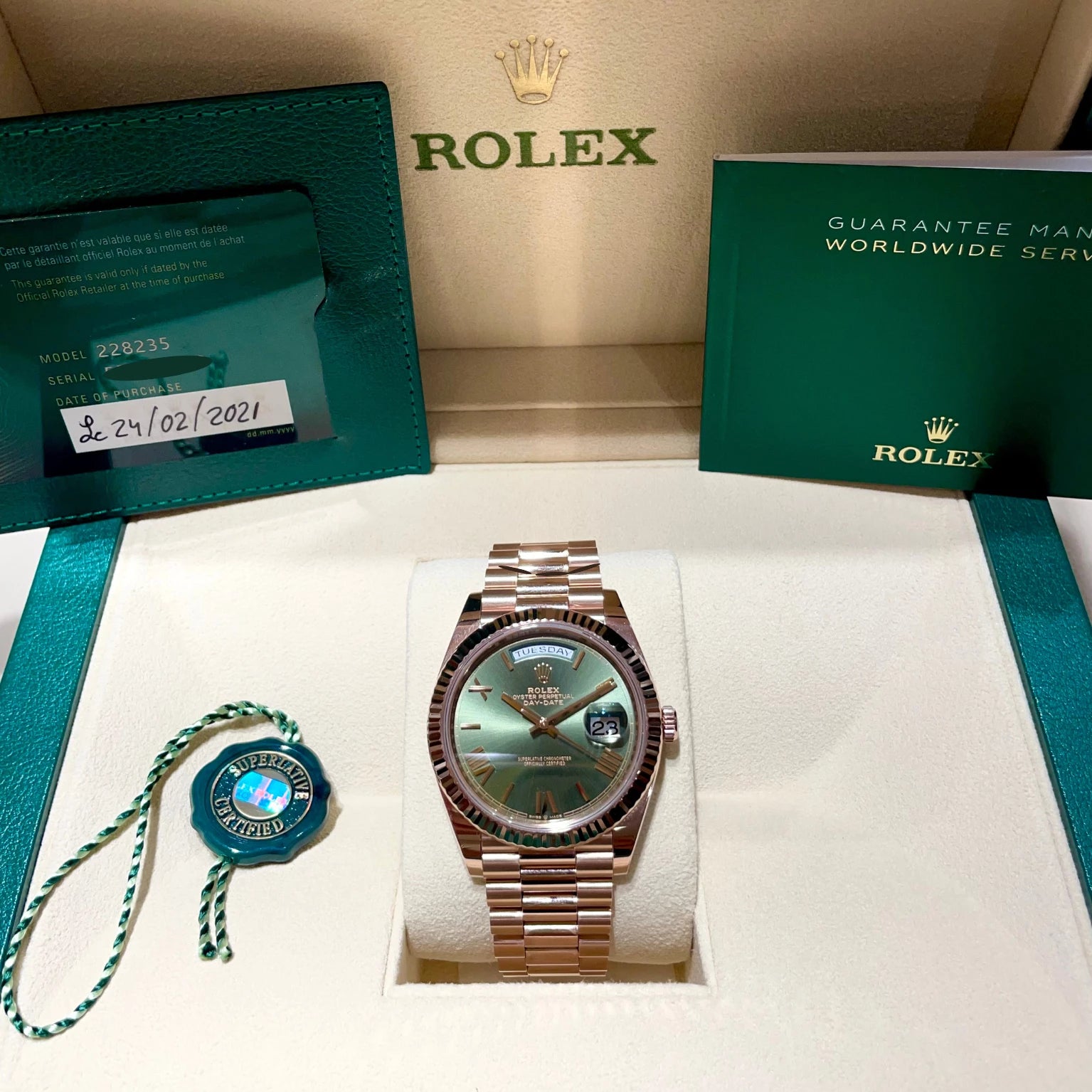 Rolex Day-Date – Cadran Vert Olive