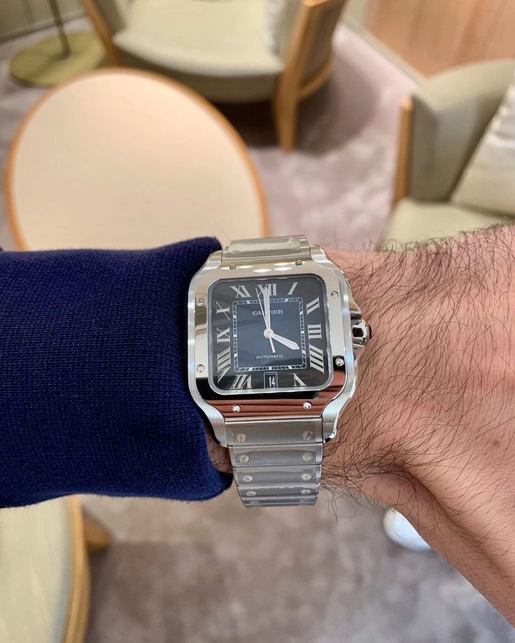 Cartier SANTOS de Cartier grand modèle fond noir
