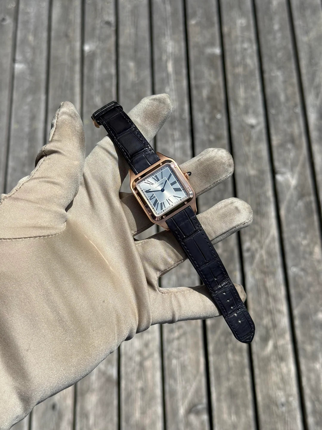 Cartier Santos Dumont Or Rose Gris