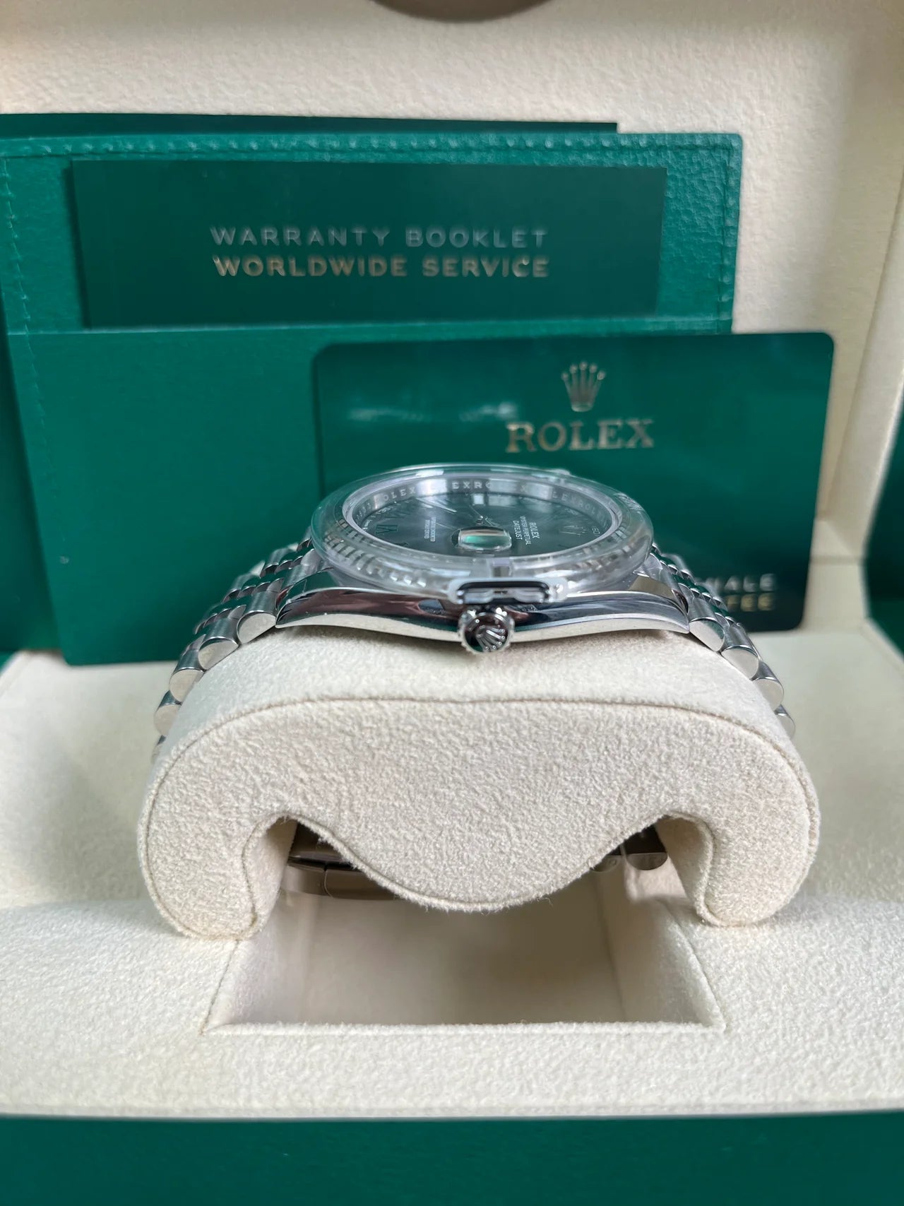 Rolex Datejust Wimbledon Dial Fluted Bezel Jubilee Bracelet