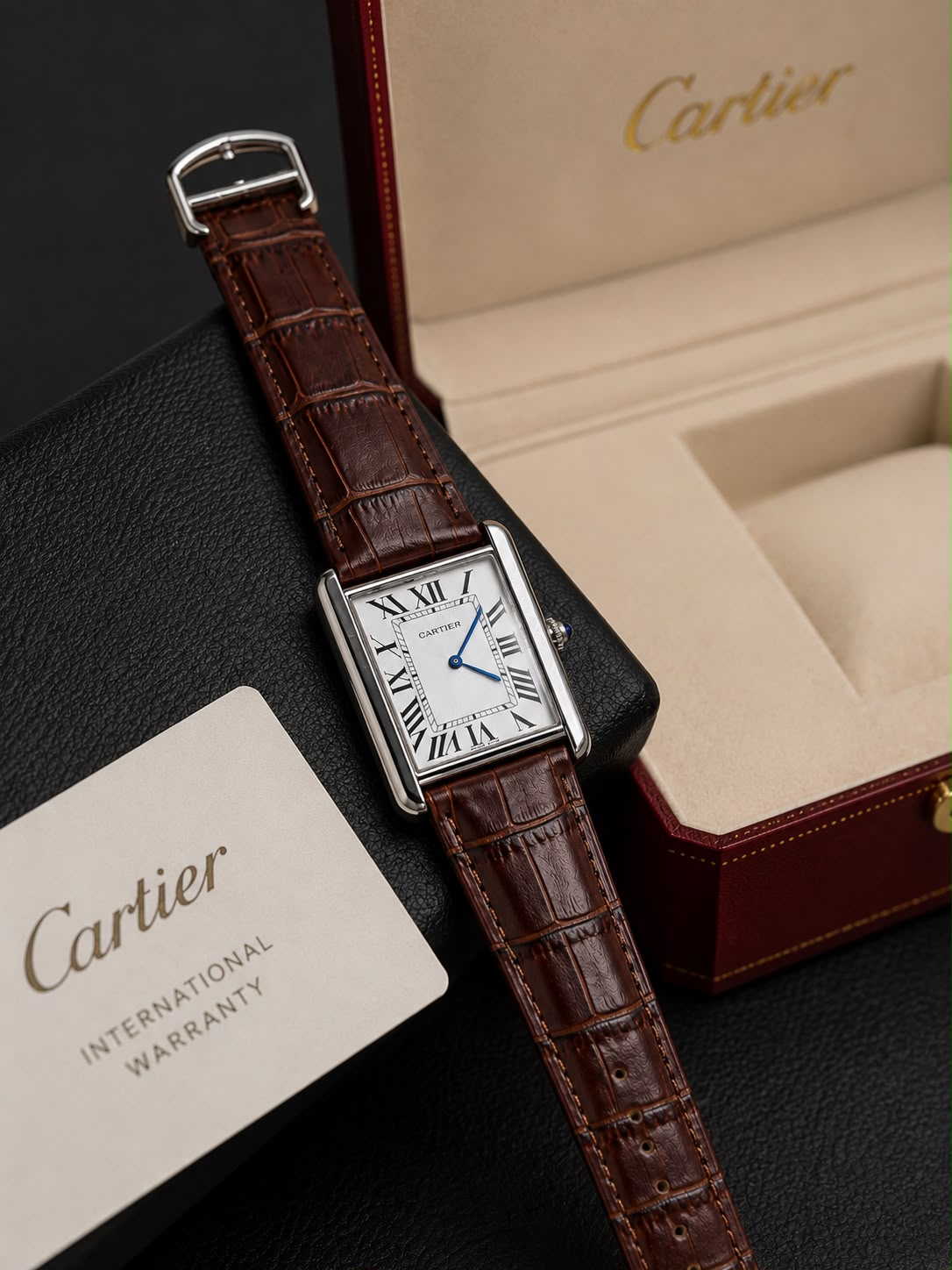 Cartier Tank Solo Acier – Bracelet Cuir Marron