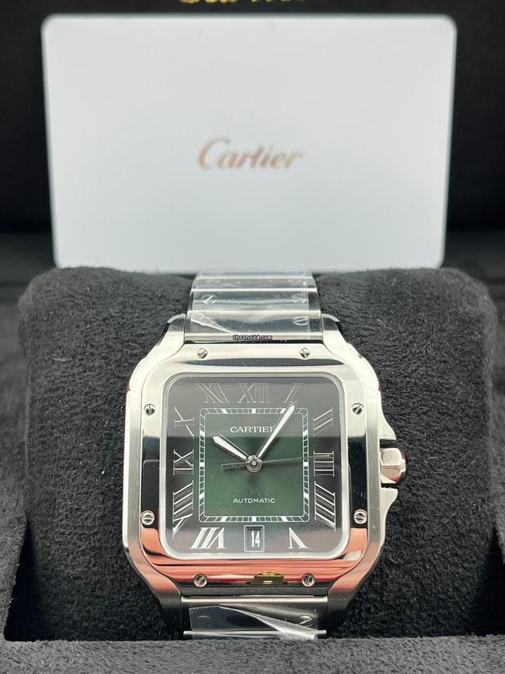 Cartier SANTOS de Cartier grand modèle fond vert