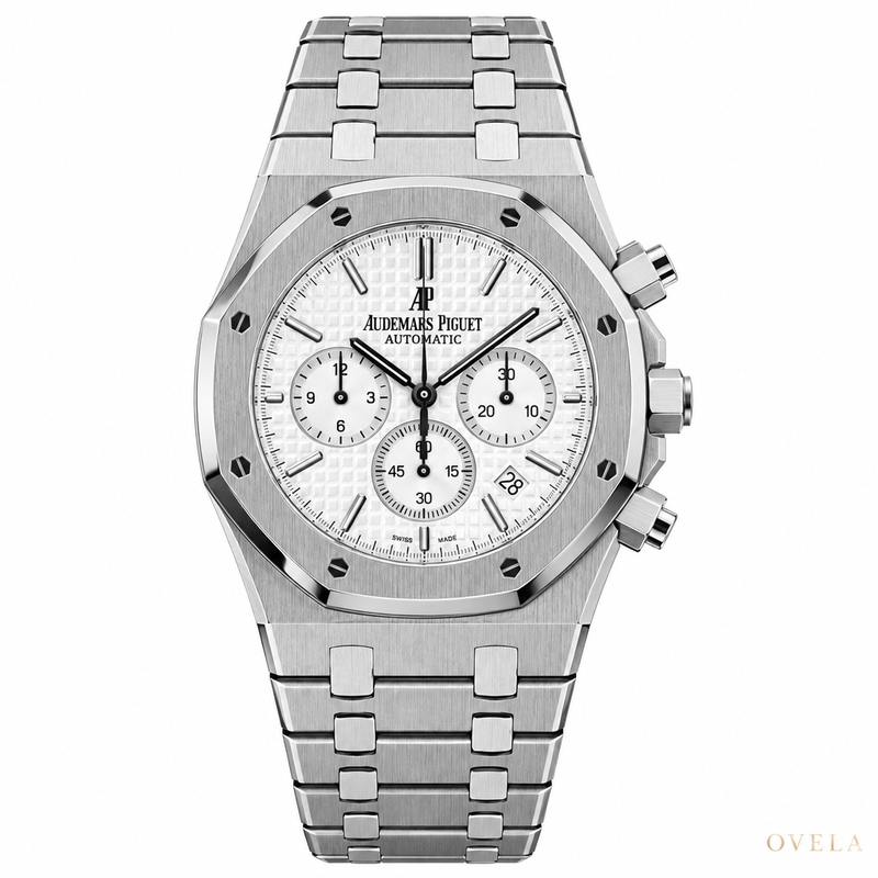 AP Royal Oak Chrono Cadran Blanc Fond Blanc