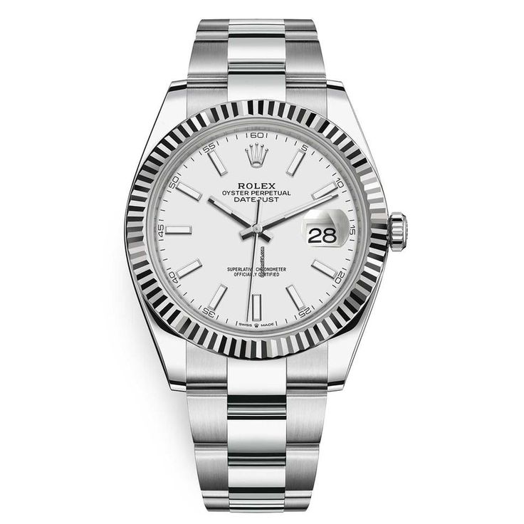 Rolex date just fond blanc