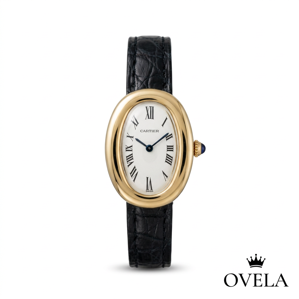 Couverture OVELA, montre ovale à bracelet noir