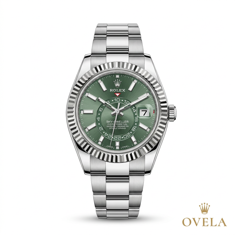 Couverture Sky-Dweller verte avec logo OVELA