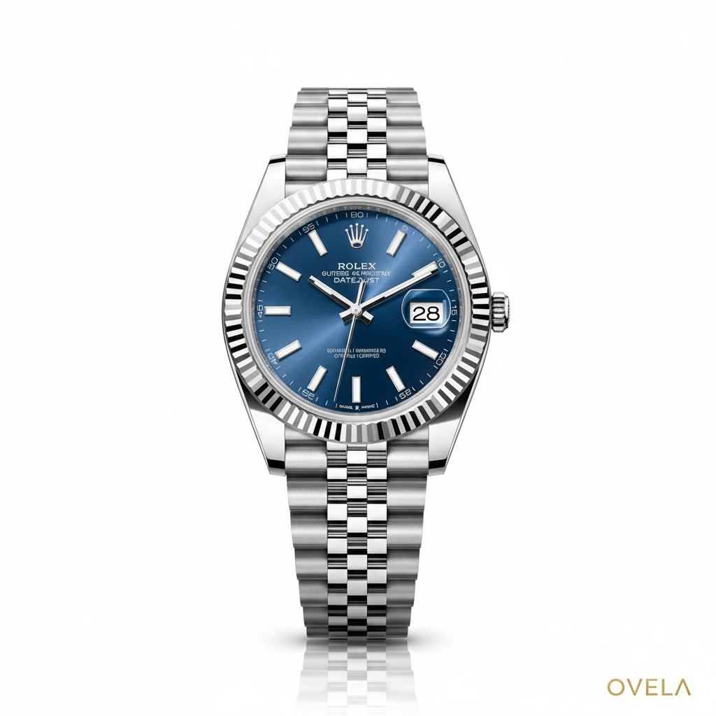 Datejust Bleu fond blanc OVELA