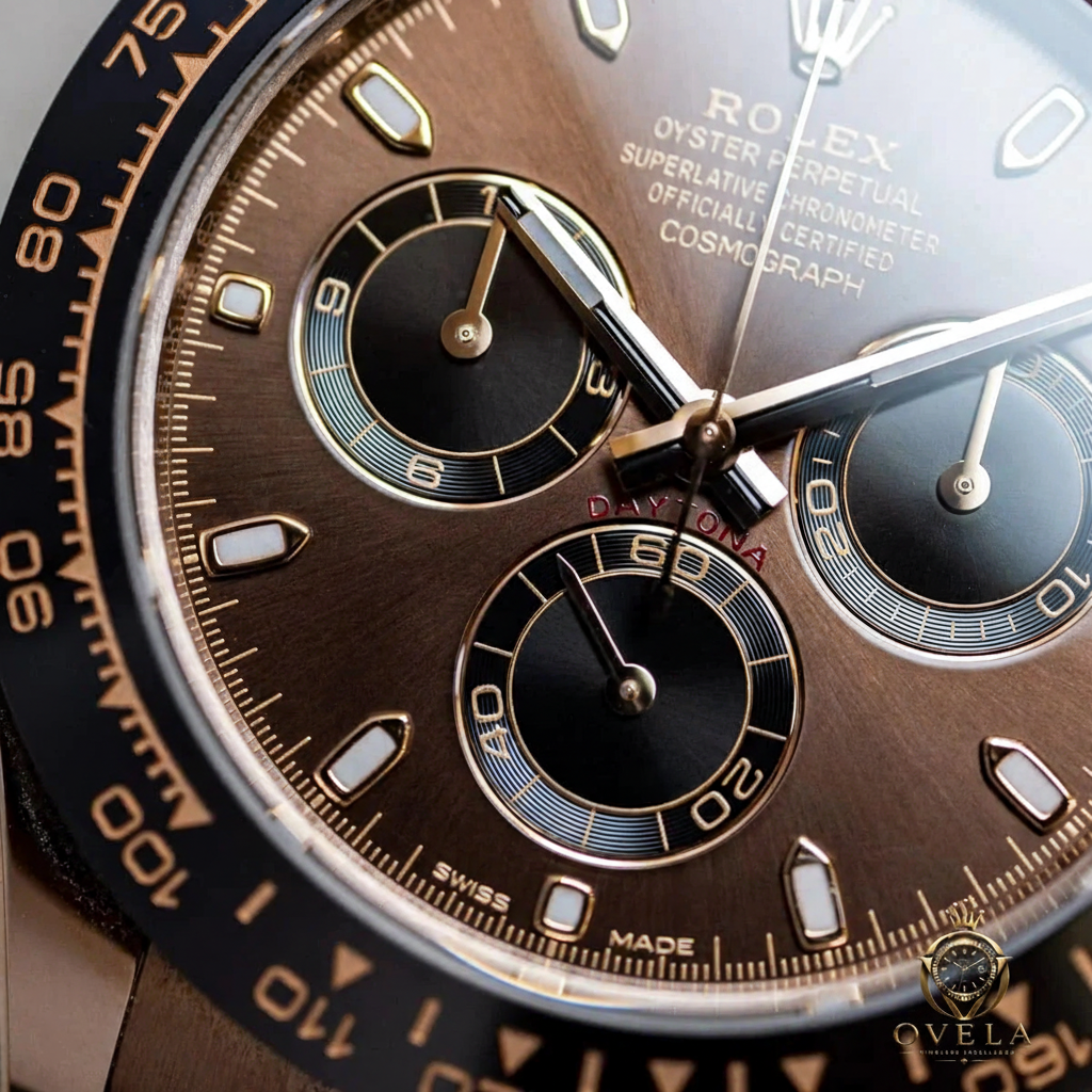 Daytona Choco Oysterflex - Cadran close-up + OVELA