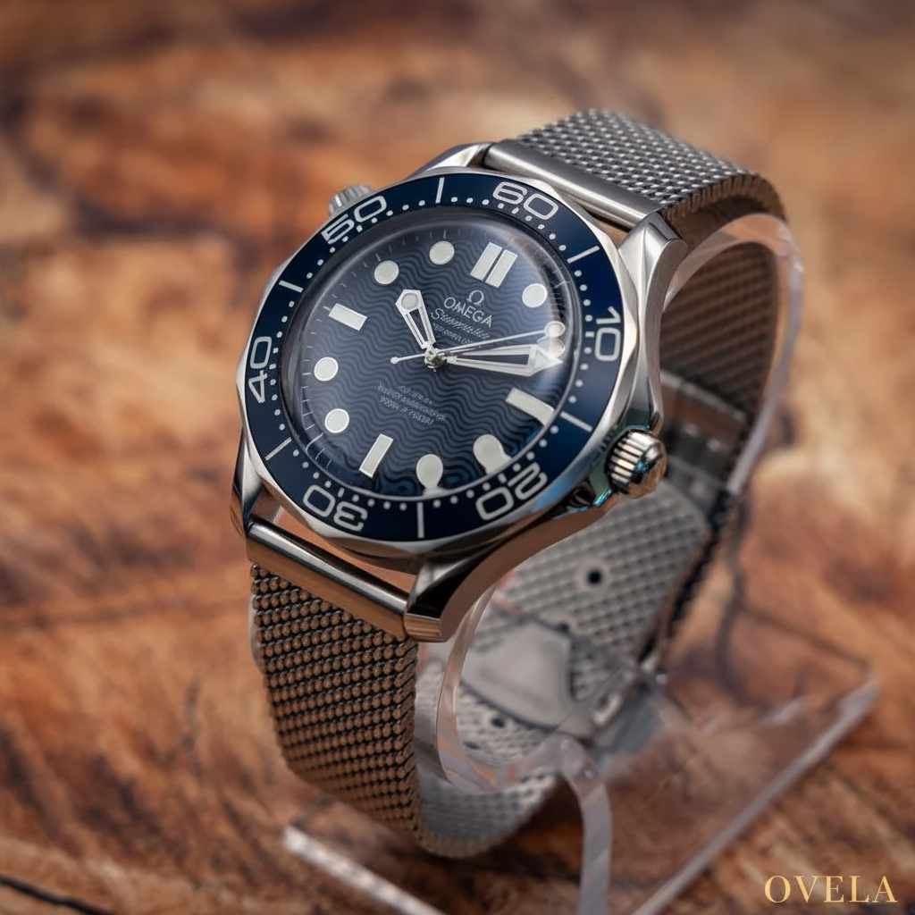 Omega Seamaster Diver 300M — Acier | Cadran Noir | Bracelet Mesh Milanais