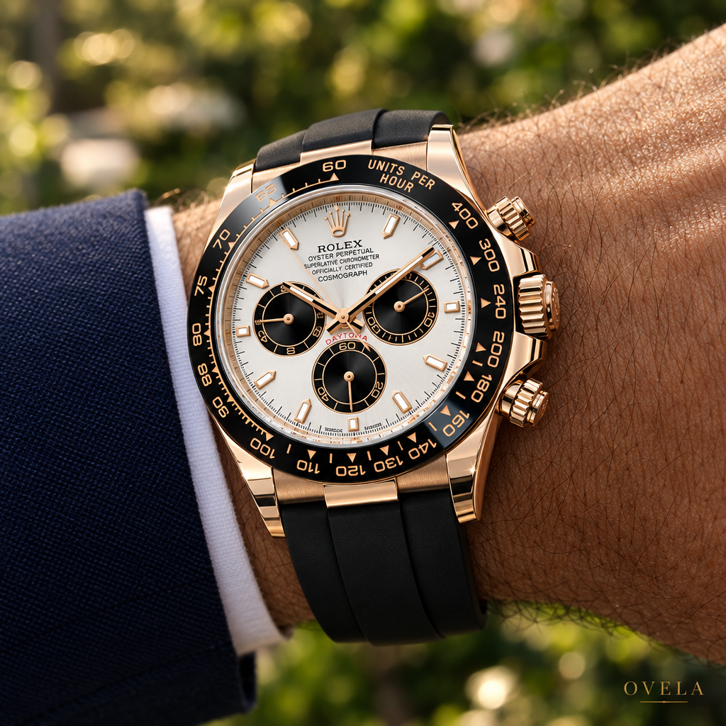 Rolex Daytona Cosmograph –  Everose  Cadran Blanc «Panda», Bracelet Oysterflex