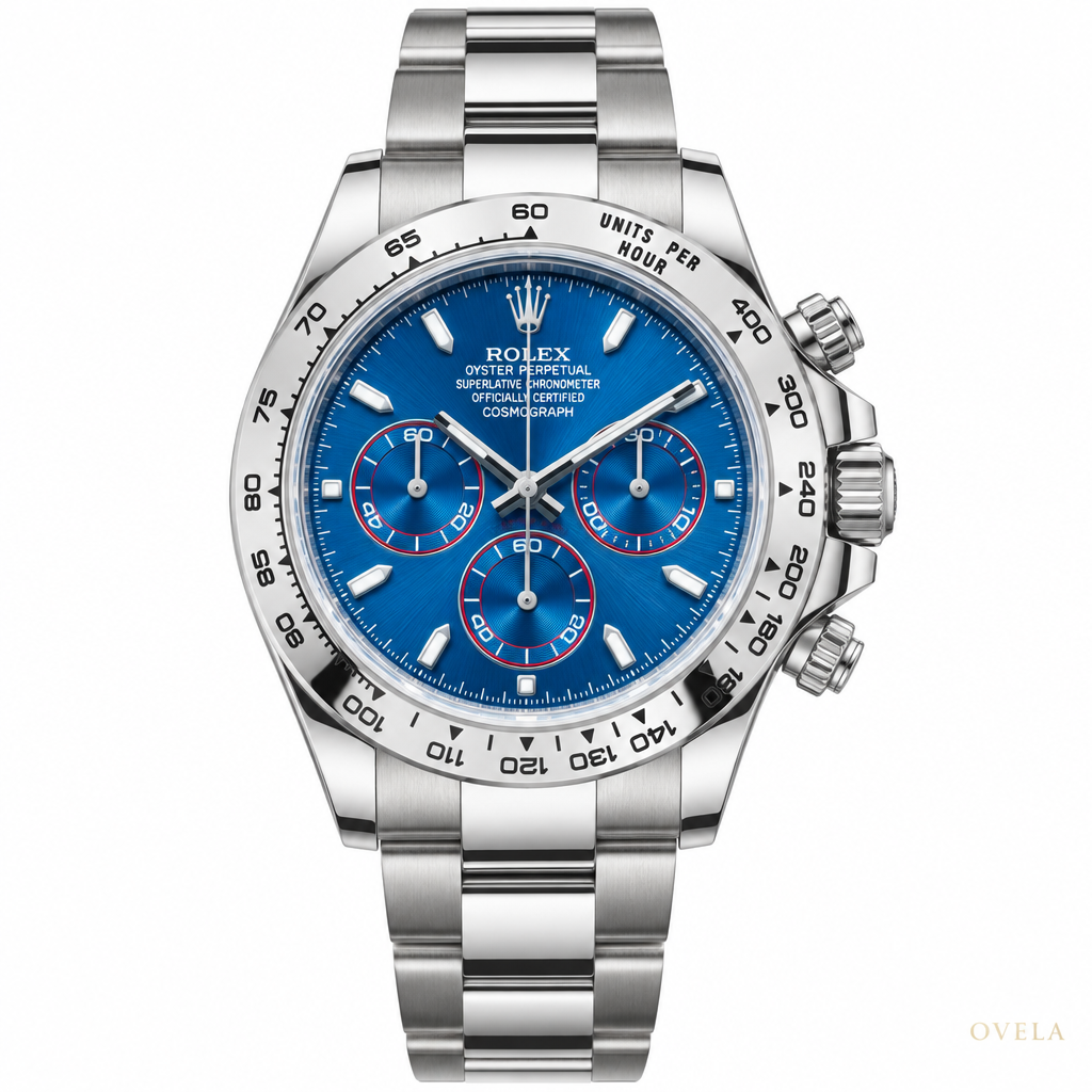 Rolex Daytona Cosmograph – Acier, Cadran Bleu, Compteurs Bleus