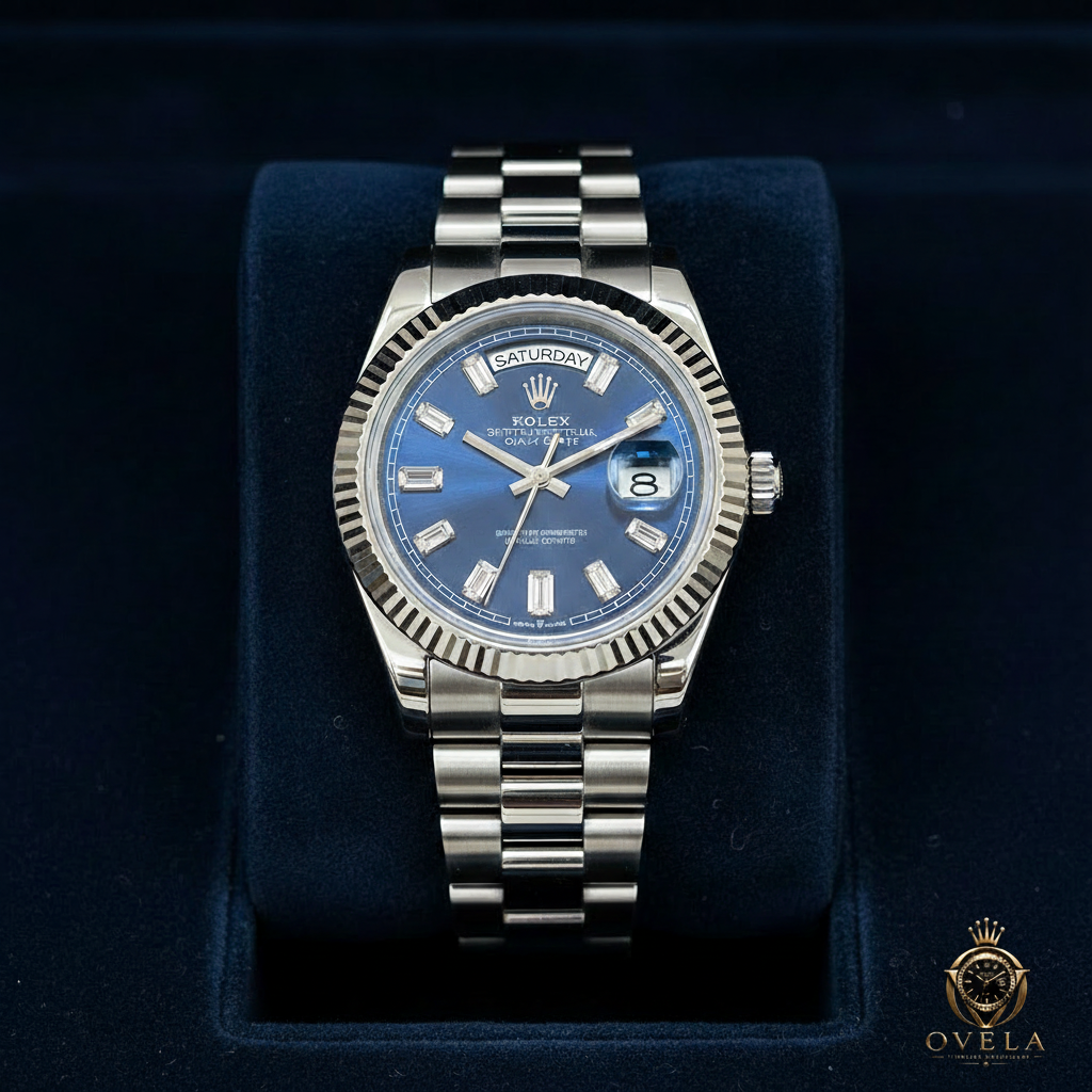 Rolex Day-Date - Coussin velours avec logo OVELA