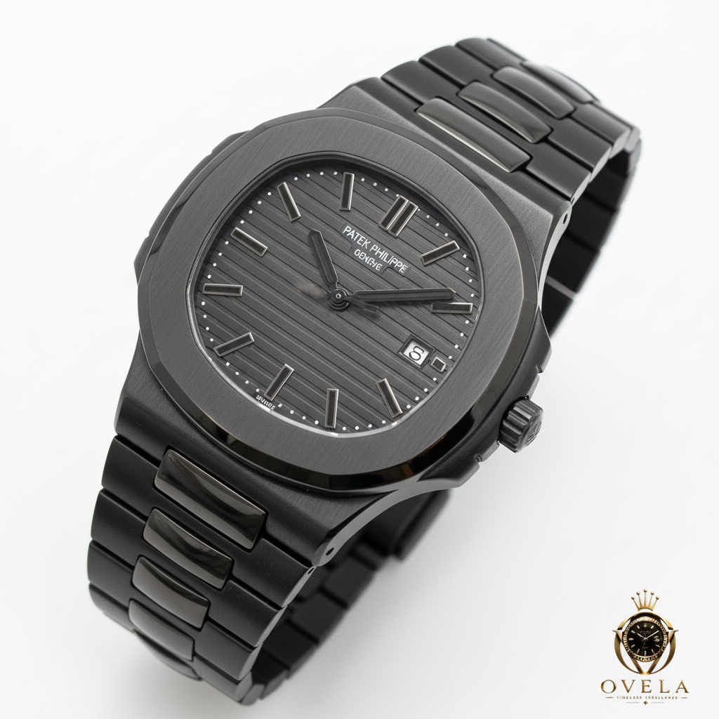 Patek Philippe Nautilus Full Noir - Détail bracelet noir