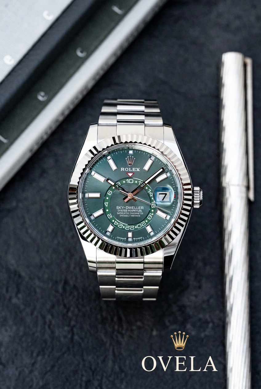 Montre cadran vert avec logo OVELA