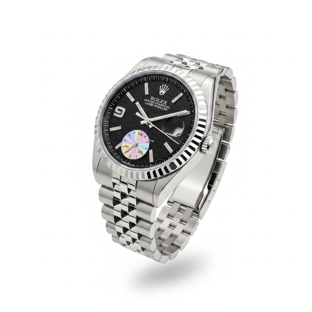 Rolex Land-Dweller cadran noir fond blanc