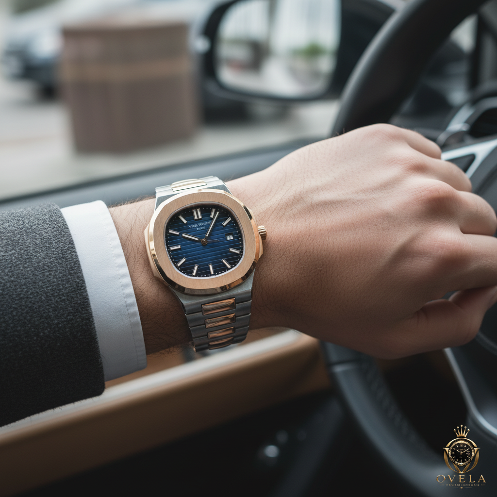 Patek Philippe Nautilus Bicolore - Vue au poignet lifestyle