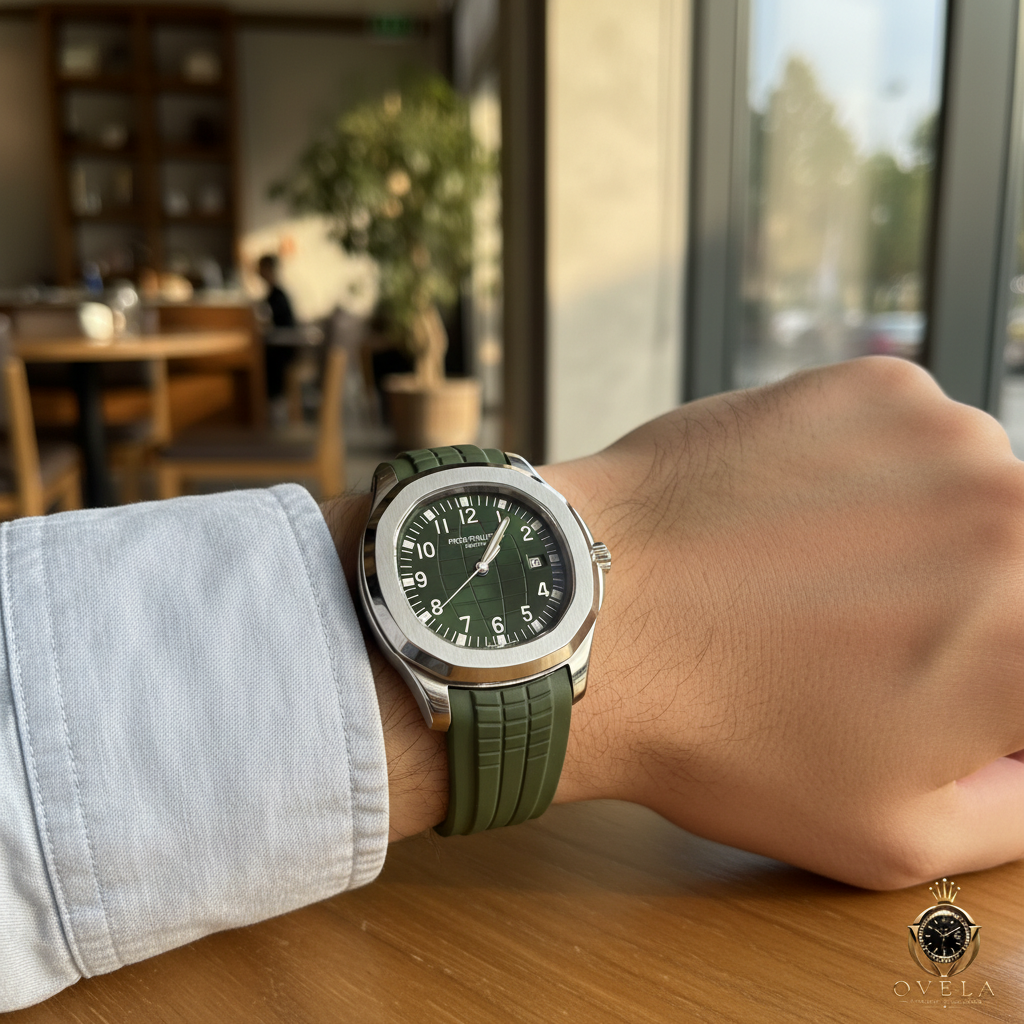 Patek Philippe Aquanaut Vert - Au poignet lifestyle 2