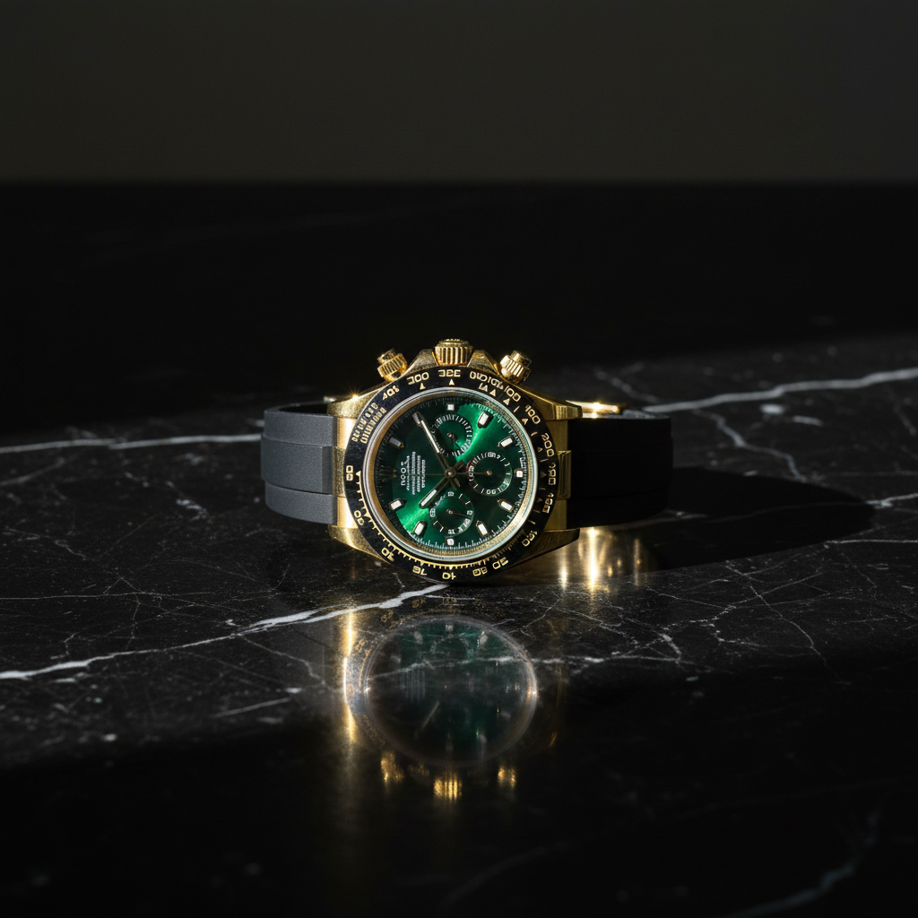 Rolex Daytona or jaune cadran vert marbre noir