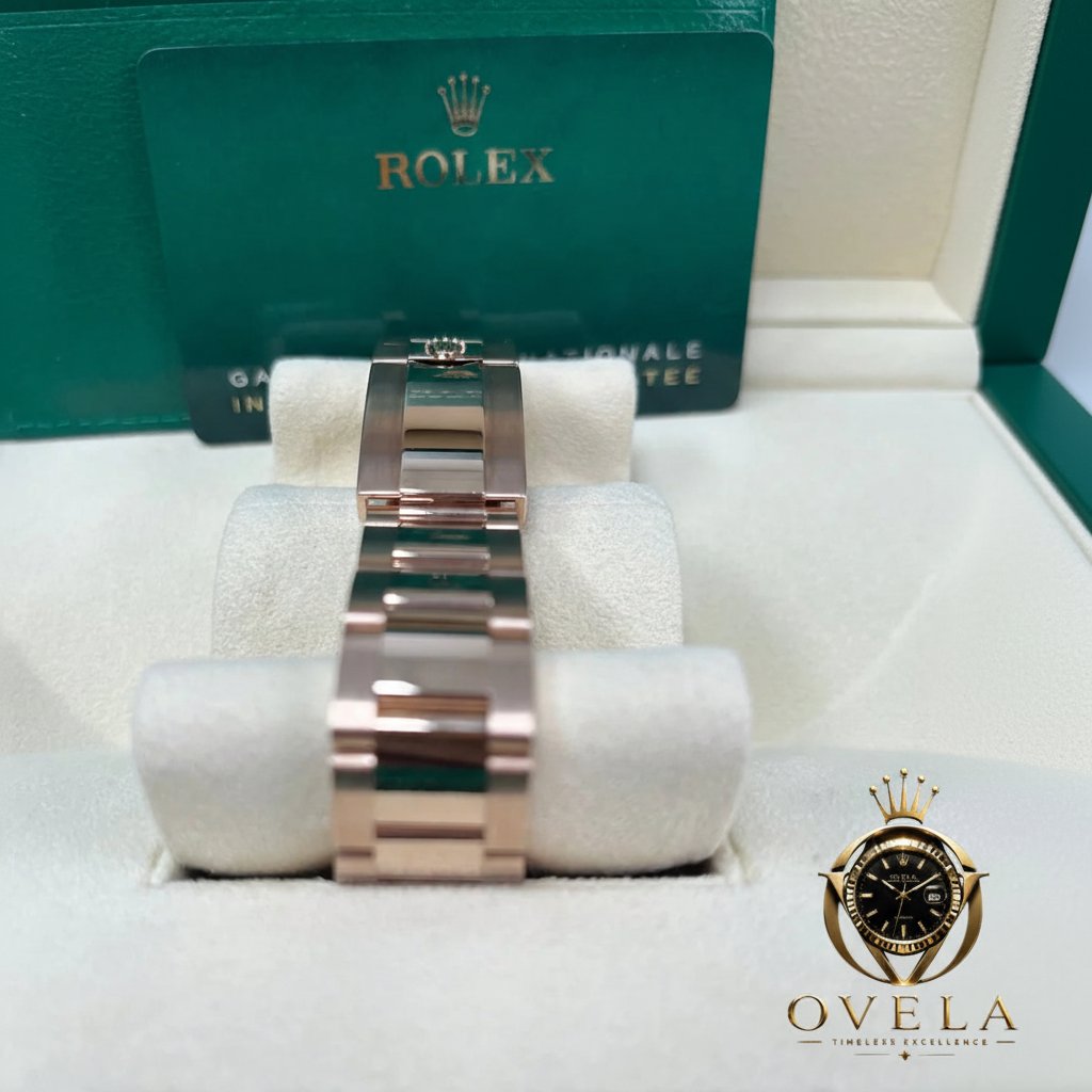 Rolex Daytona Choco Or Rose - Dos fermoir avec logo OVELA