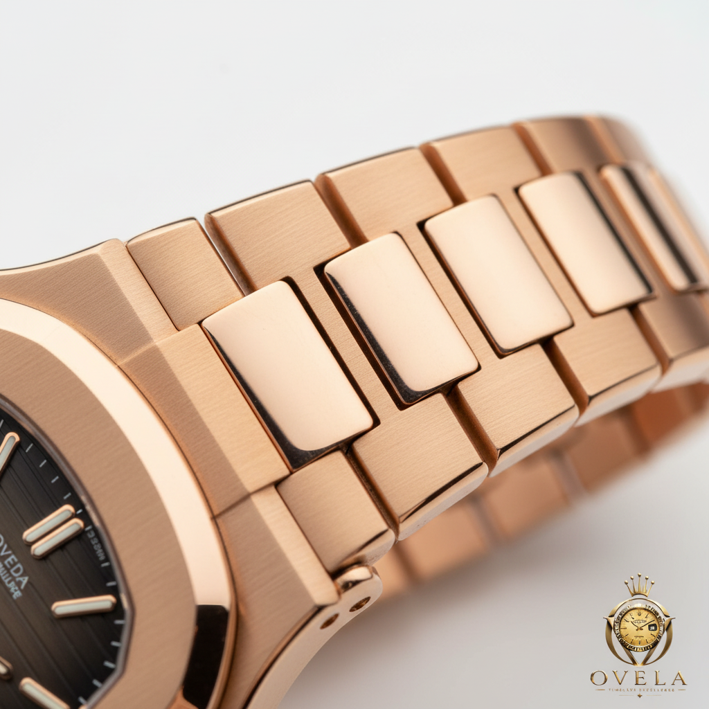 Patek Philippe Nautilus Or Rose - Détail bracelet or rose