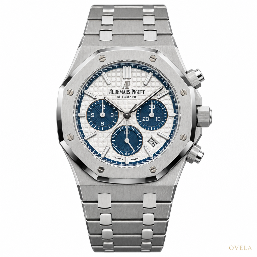 AP Royal Oak Chronographe Panda fond blanc