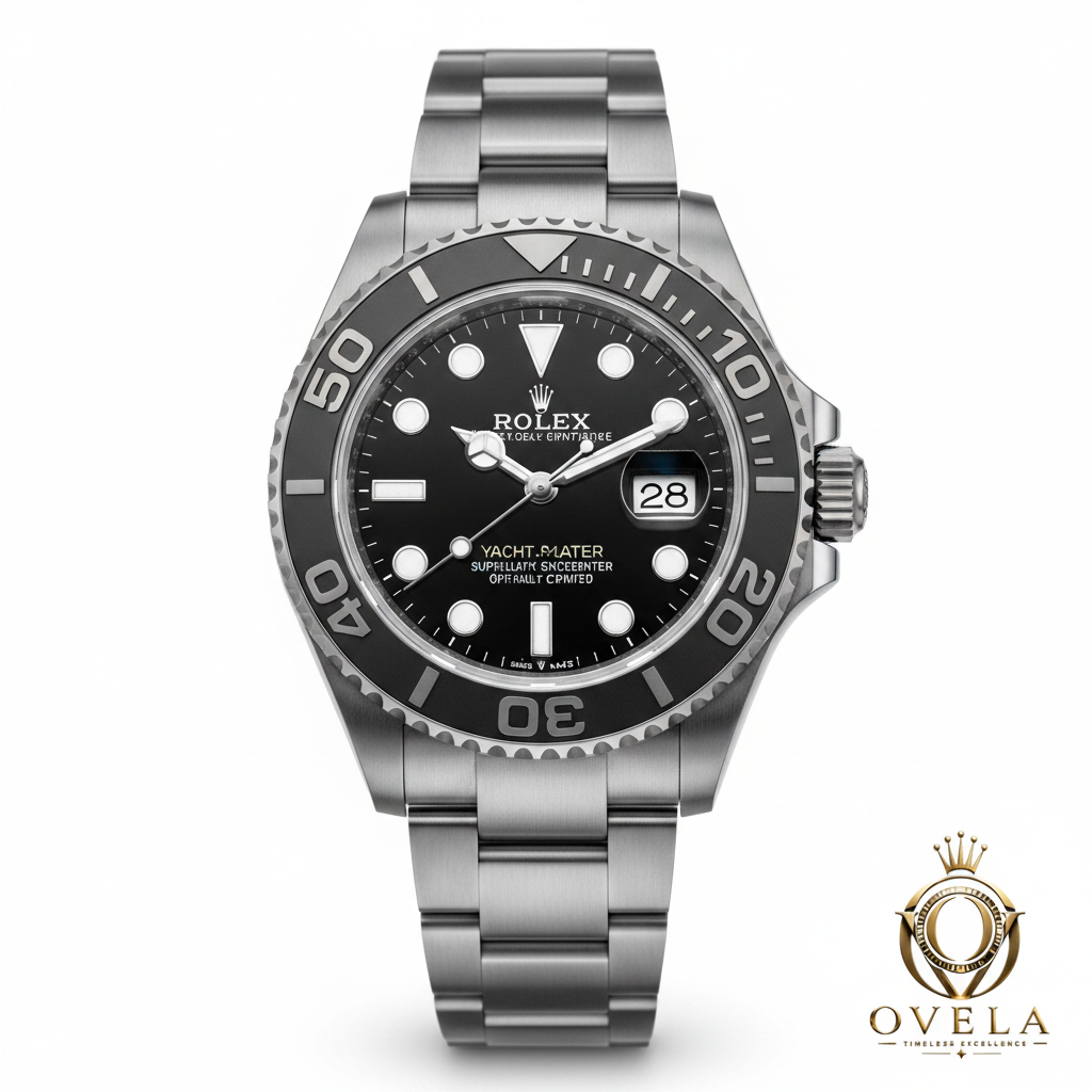 Rolex Yacht-Master Titanium - Fond blanc avec logo OVELA