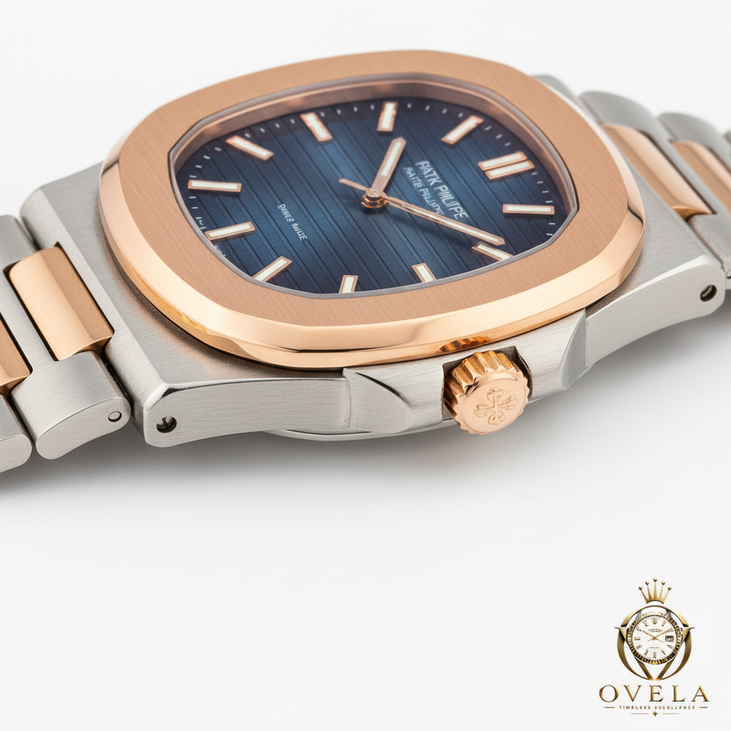 Patek Philippe Nautilus Bicolore - Vue profil latéral