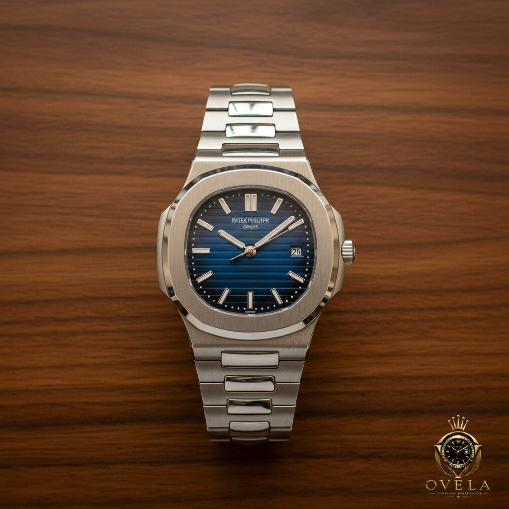 Patek Philippe Nautilus Full Acier Bleu - Bois avec logo OVELA