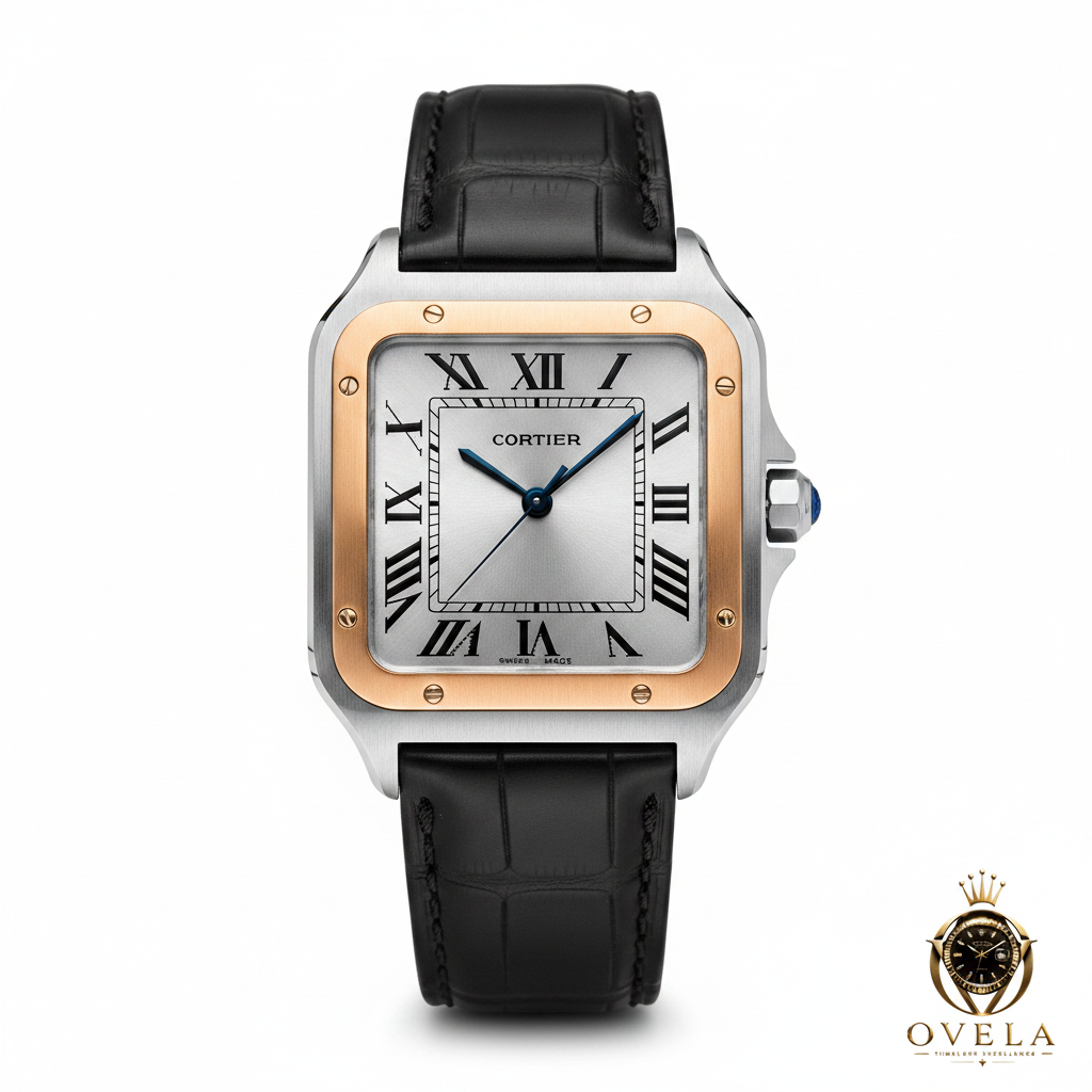 Cartier Santos-Dumont - Fond blanc avec logo OVELA